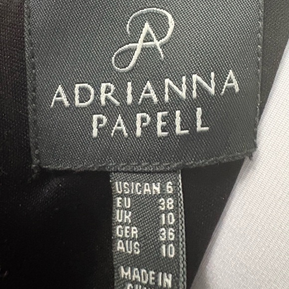 Adrianna Papell Black Cap Sleeve Jewel Neck Party Dress - Picture 8 of 9